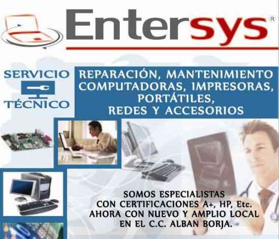 Mantenimiento y Reparacion de Computadoras, Asistencia Técnica. Entersys Guayaquil